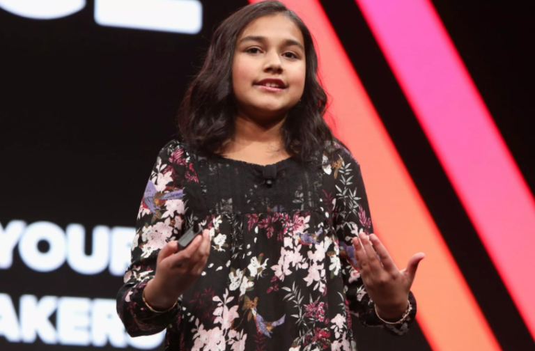 Gitanjali Rao a remporté le titre d'"enfant de l'année", décerné par le magazine "Time". (Los Angeles, le 6 février 2018.) AFP Forum