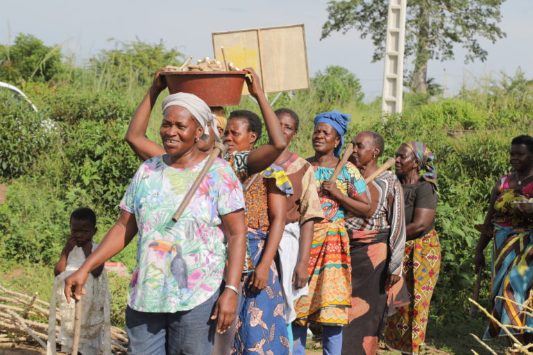 Brouz Jeannette Coffi et des membres de la coopérative « Les Moissonneurs ». ©ONU Femmes/Stéphane Joel Dah