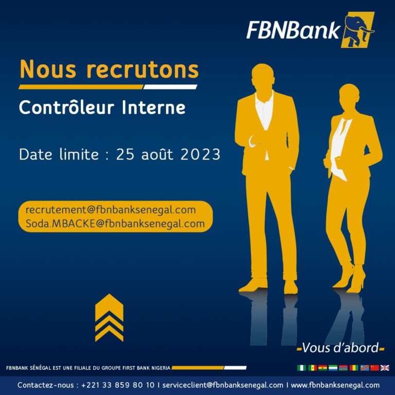 FBNBank Senegal recrute un contrôleur interne